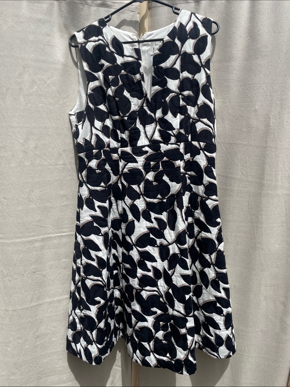 kate spade Black and White Floral Fit-and-Flare Mini Dress